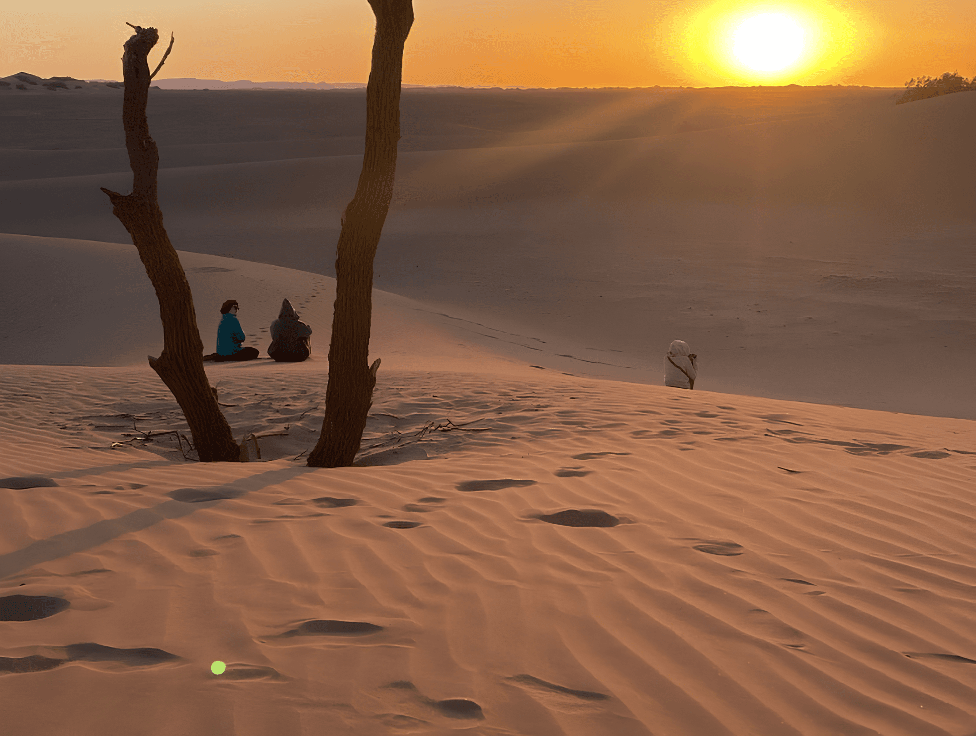 Zonsondergang in de woestijn van Marokko